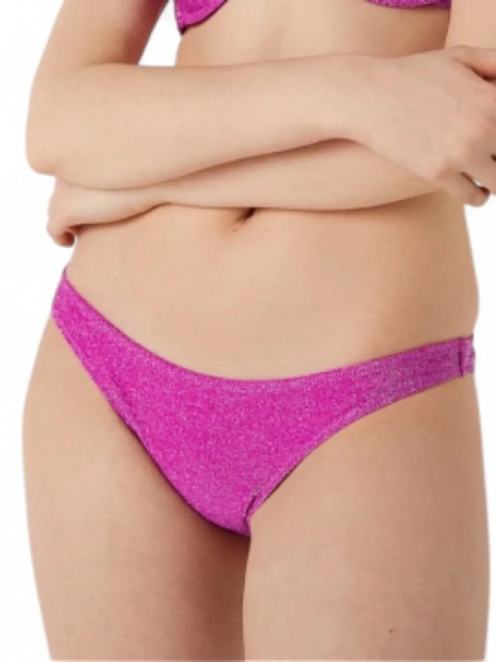 🆕👙PINK Shimmer Brazilian Bikini Bottom Magenta XS Victoria Secret NWT